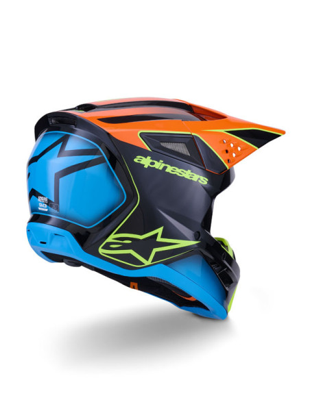 Casque cross Alpinestars 2026 S-M3 Fray - Noir Orange Jaune Fluo
