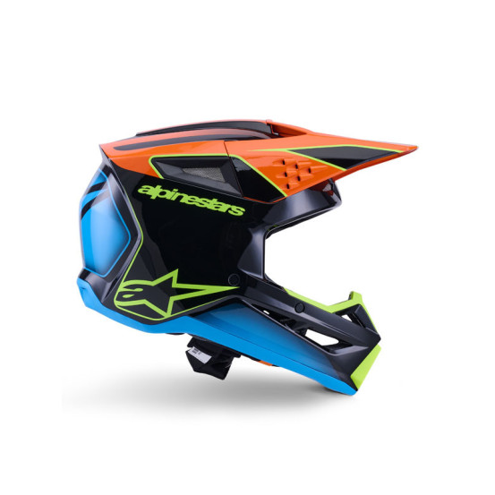 Casque cross Alpinestars 2026 S-M3 Fray - Noir Orange Jaune Fluo