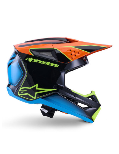 Casque cross Alpinestars 2026 S-M3 Fray - Noir Orange Jaune Fluo