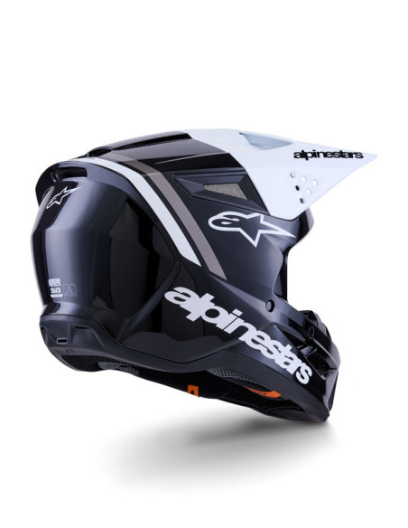 Casque cross Alpinestars 2026 S-M3 Radium - Noir Blanc Gris