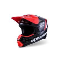 Casque cross Alpinestars 2026 S-M3 Radium - Noir Rouge Fluo Blanc