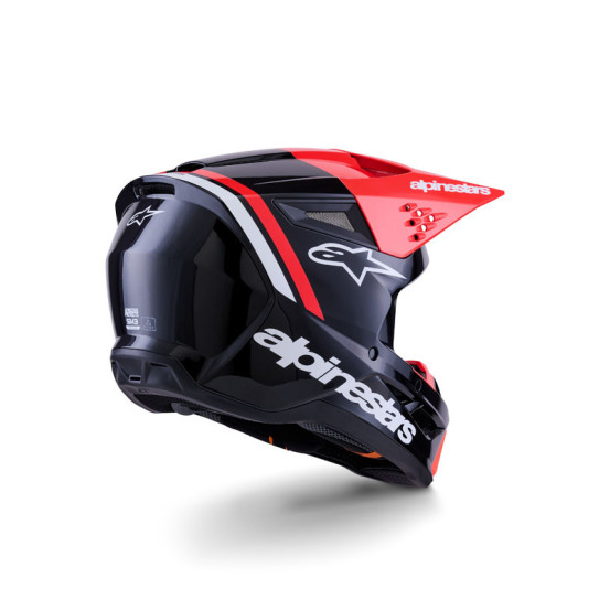 Casque cross Alpinestars 2026 S-M3 Radium - Noir Rouge Fluo Blanc