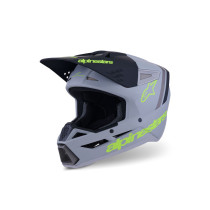 Casque cross Alpinestars 2026 S-M3 Radium - Gris Noir Jaune Fluo Mat