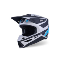 Casque cross Alpinestars 2026 S-M3 Heat - Argent Bleu Noir Mat