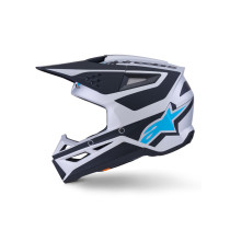 Casque cross Alpinestars 2026 S-M3 Heat - Argent Bleu Noir Mat 2
