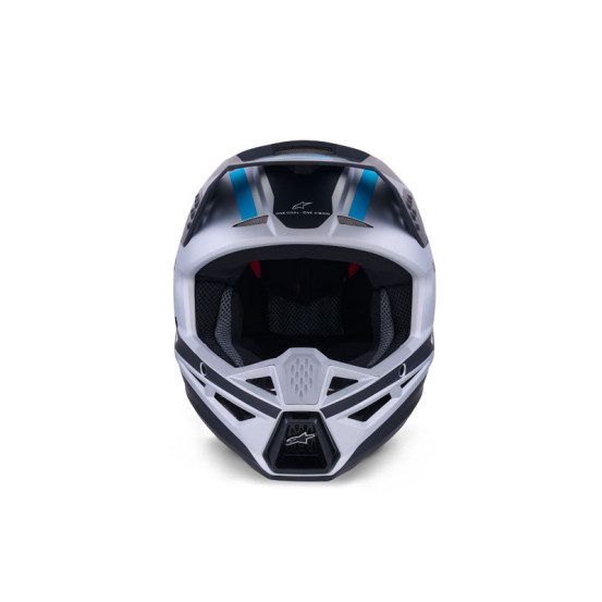 Casque cross Alpinestars 2026 S-M3 Heat - Argent Bleu Noir Mat