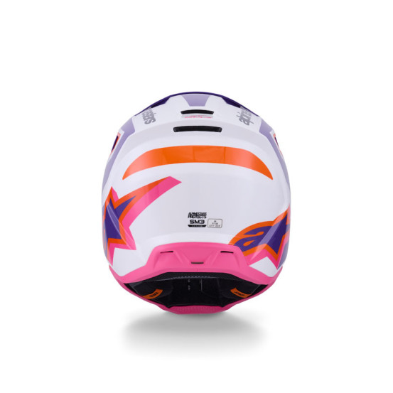 Casque cross Alpinestars 2026 S-M3 Heat - Blanc Mauve Rose