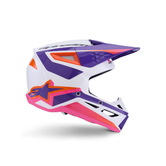 Casque cross Alpinestars 2026 S-M3 Heat - Blanc Mauve Rose