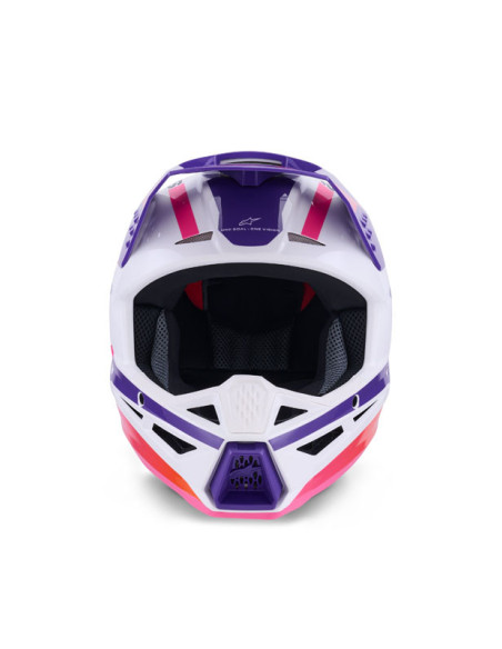 Casque cross Alpinestars 2026 S-M3 Heat - Blanc Mauve Rose