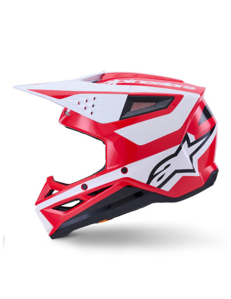 Casque cross Alpinestars 2026 S-M3 Heat - Rouge Blanc Noir