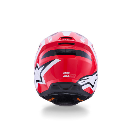 Casque cross Alpinestars 2026 S-M3 Heat - Rouge Blanc Noir