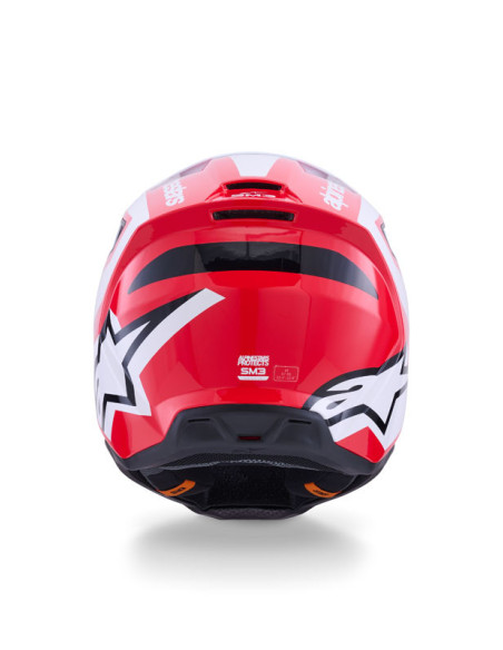 Casque cross Alpinestars 2026 S-M3 Heat - Rouge Blanc Noir