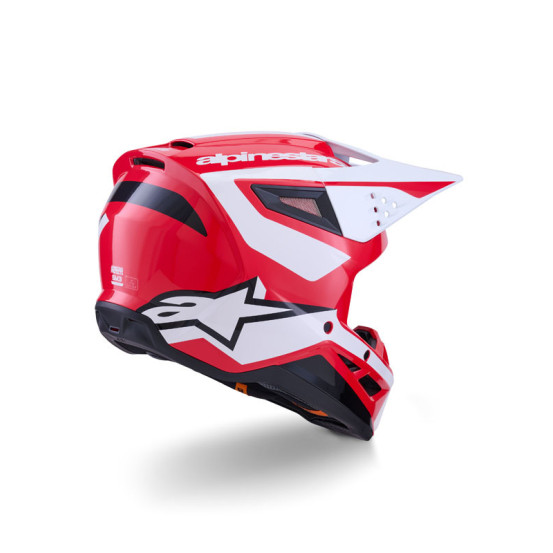 Casque cross Alpinestars 2026 S-M3 Heat - Rouge Blanc Noir