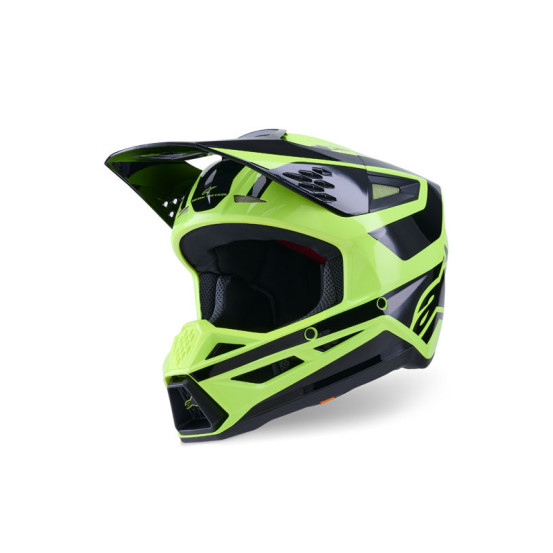 Casque cross Alpinestars 2026 S-M3 Heat - Jaune Fluo Noir