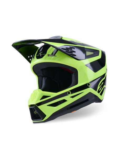 Casque cross Alpinestars 2026 S-M3 Heat - Jaune Fluo Noir