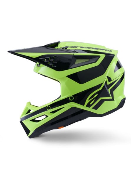 Casque cross Alpinestars 2026 S-M3 Heat - Jaune Fluo Noir