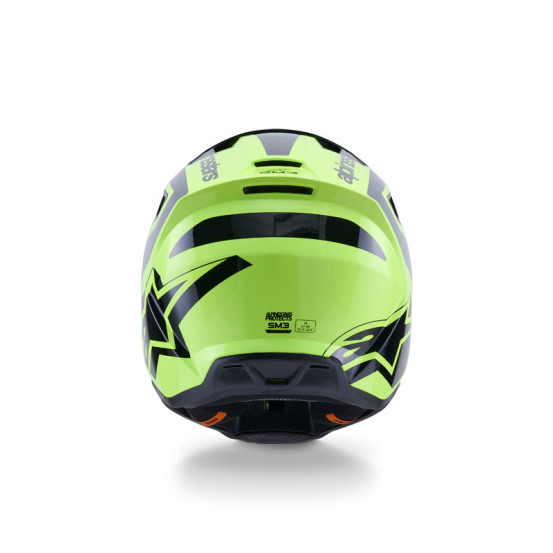 Casque cross Alpinestars 2026 S-M3 Heat - Jaune Fluo Noir