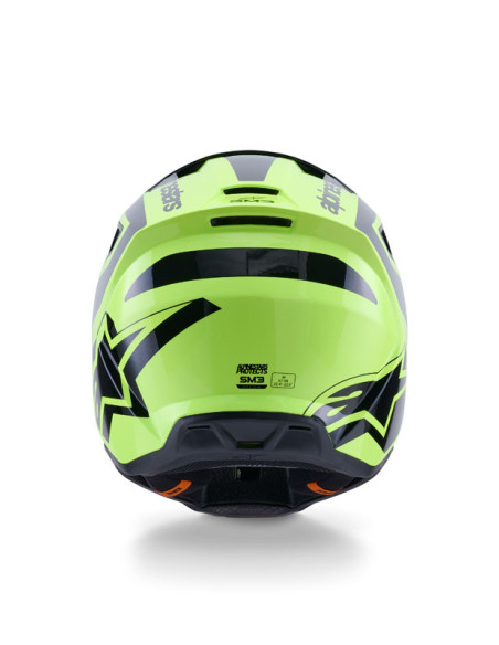 Casque cross Alpinestars 2026 S-M3 Heat - Jaune Fluo Noir