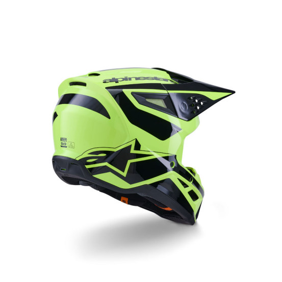 Casque cross Alpinestars 2026 S-M3 Heat - Jaune Fluo Noir