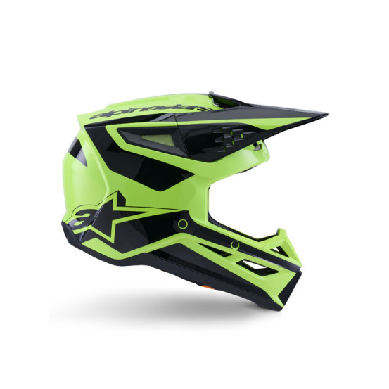 Casque cross Alpinestars 2026 S-M3 Heat - Jaune Fluo Noir
