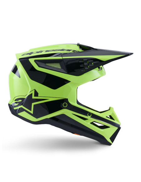 Casque cross Alpinestars 2026 S-M3 Heat - Jaune Fluo Noir