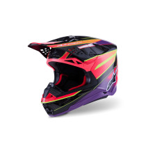 Casque cross Alpinestars 2026 Supertech S-M10 Era - Rose Violet Jaune Fluo