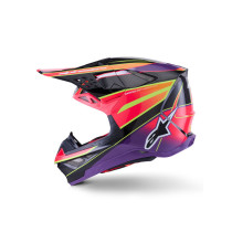 Casque cross Alpinestars 2026 Supertech S-M10 Era - Rose Violet Jaune Fluo 2