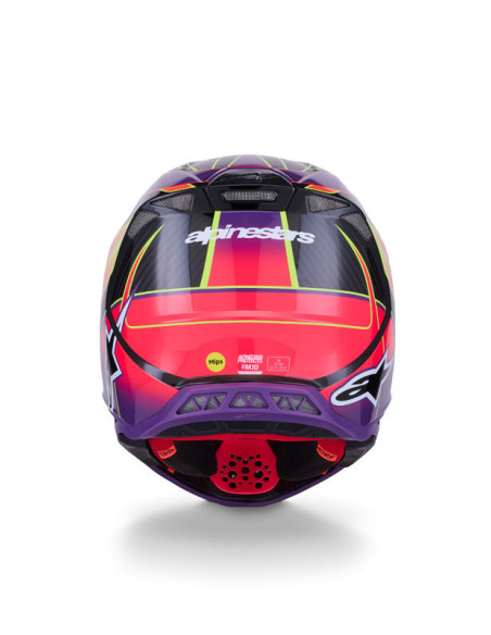 Casque cross Alpinestars 2026 Supertech S-M10 Era - Rose Violet Jaune Fluo