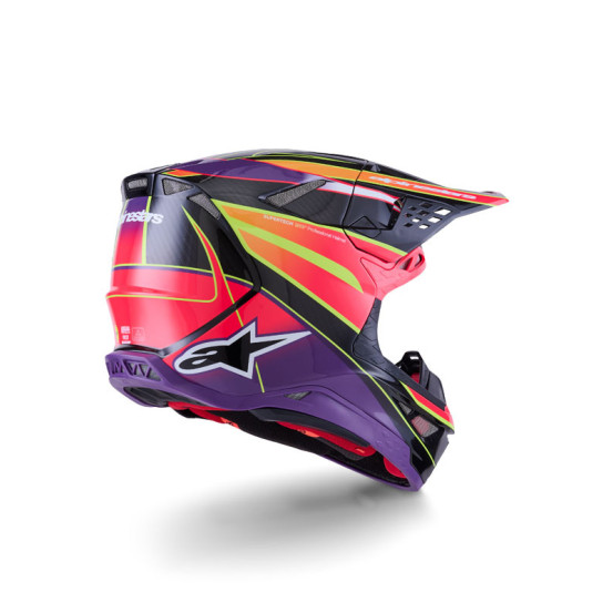 Casque cross Alpinestars 2026 Supertech S-M10 Era - Rose Violet Jaune Fluo