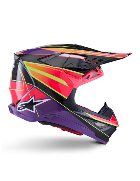 Casque cross Alpinestars 2026 Supertech S-M10 Era - Rose Violet Jaune Fluo