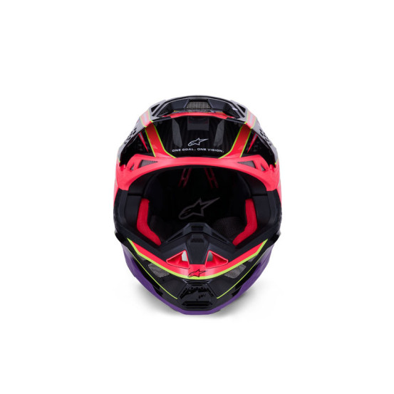 Casque cross Alpinestars 2026 Supertech S-M10 Era - Rose Violet Jaune Fluo