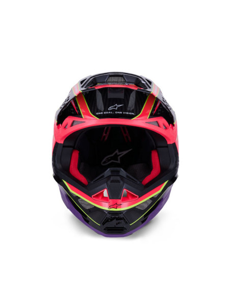 Casque cross Alpinestars 2026 Supertech S-M10 Era - Rose Violet Jaune Fluo