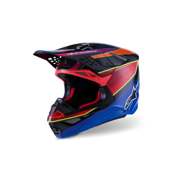 Casque cross Alpinestars 2026 Supertech S-M10 Era - Bleu Rouge Jaune Fluo