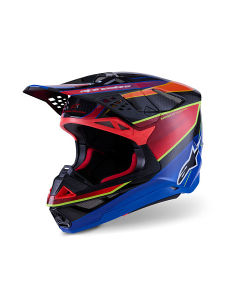 Casque cross Alpinestars 2026 Supertech S-M10 Era - Bleu Rouge Jaune Fluo
