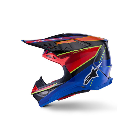 Casque cross Alpinestars 2026 Supertech S-M10 Era - Bleu Rouge Jaune Fluo