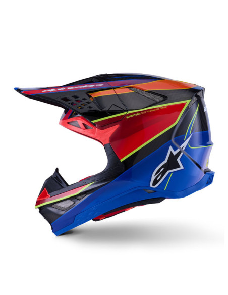 Casque cross Alpinestars 2026 Supertech S-M10 Era - Bleu Rouge Jaune Fluo