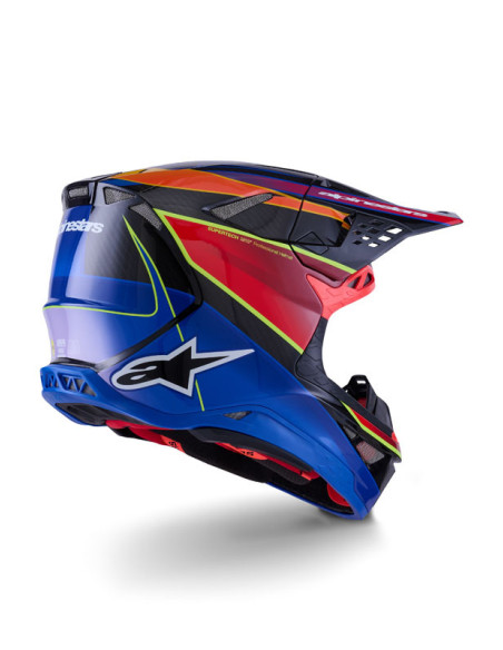 Casque cross Alpinestars 2026 Supertech S-M10 Era - Bleu Rouge Jaune Fluo