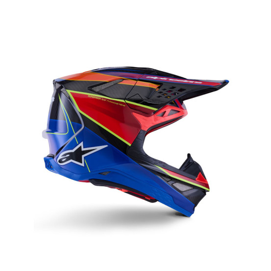 Casque cross Alpinestars 2026 Supertech S-M10 Era - Bleu Rouge Jaune Fluo