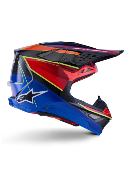 Casque cross Alpinestars 2026 Supertech S-M10 Era - Bleu Rouge Jaune Fluo