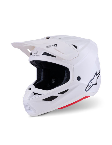 Casque cross Alpinestars 2026 S-M7 Solid - Blanc