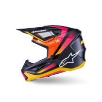 Casque cross Alpinestars 2026 S-M7 Rise - Noir Jaune Rose 2