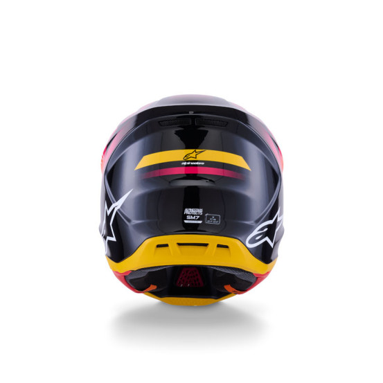 Casque cross Alpinestars 2026 S-M7 Rise - Noir Jaune Rose
