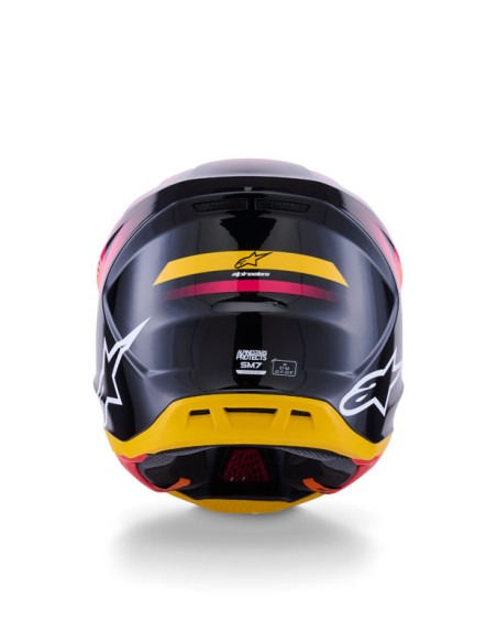 Casque cross Alpinestars 2026 S-M7 Rise - Noir Jaune Rose