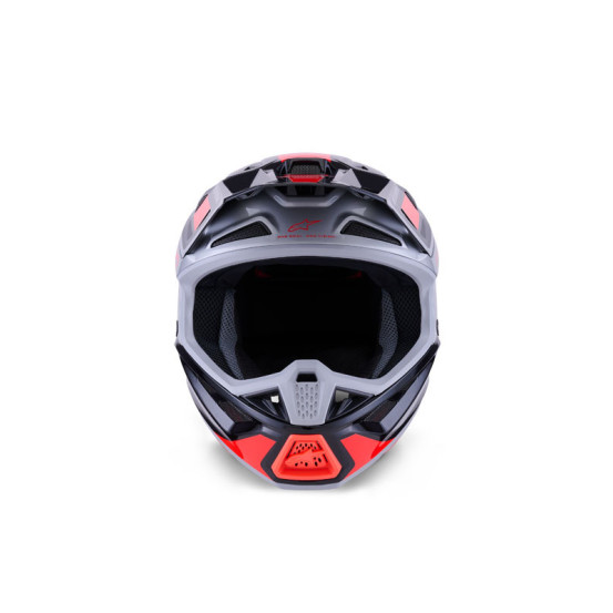 Casque cross Alpinestars 2026 S-M7 Rise - Noir Argent Rouge Fluo
