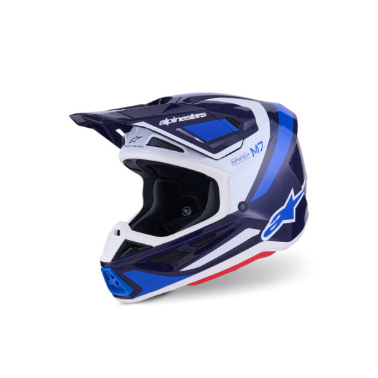 Casque cross Alpinestars 2026 S-M7 Rise - Bleu Blanc