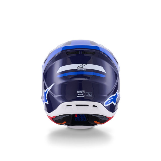 Casque cross Alpinestars 2026 S-M7 Rise - Bleu Blanc