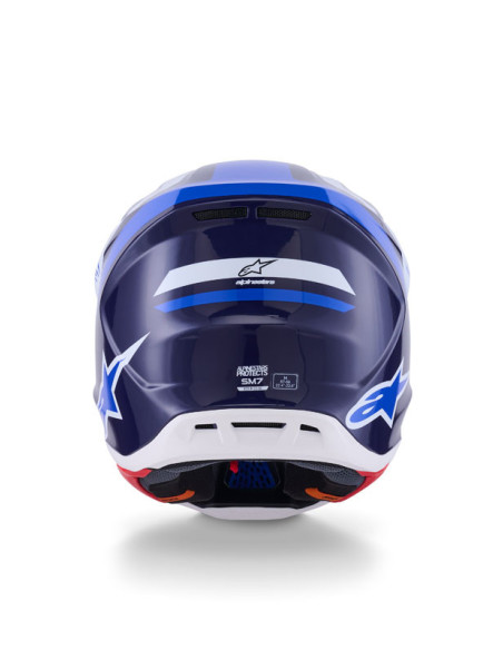 Casque cross Alpinestars 2026 S-M7 Rise - Bleu Blanc