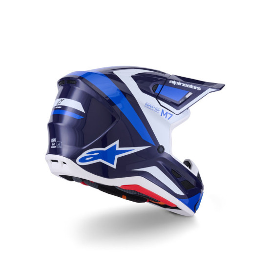 Casque cross Alpinestars 2026 S-M7 Rise - Bleu Blanc
