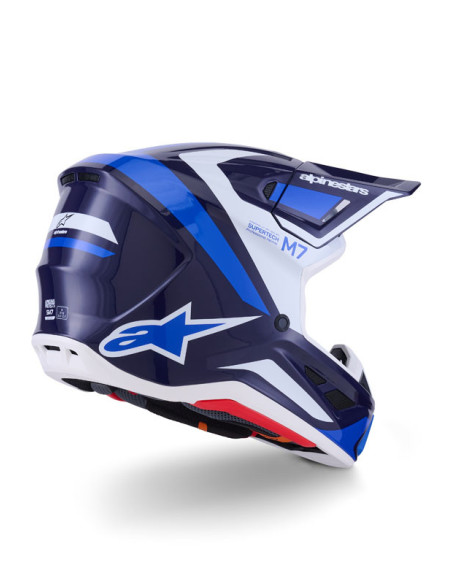 Casque cross Alpinestars 2026 S-M7 Rise - Bleu Blanc