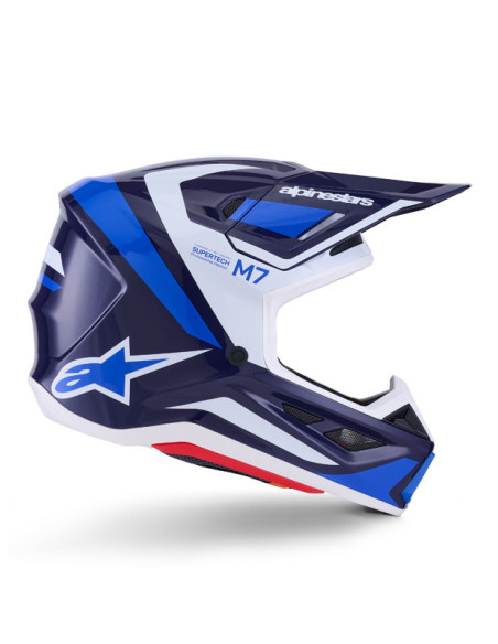Casque cross Alpinestars 2026 S-M7 Rise - Bleu Blanc